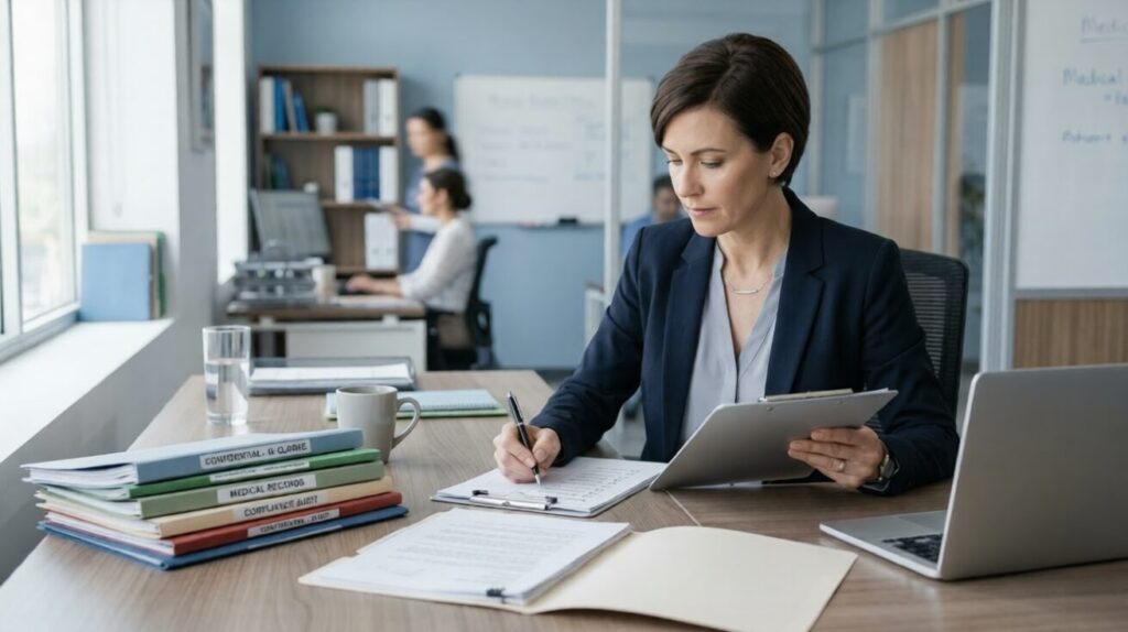 Healthcare Professional making healthcare agency audit ready